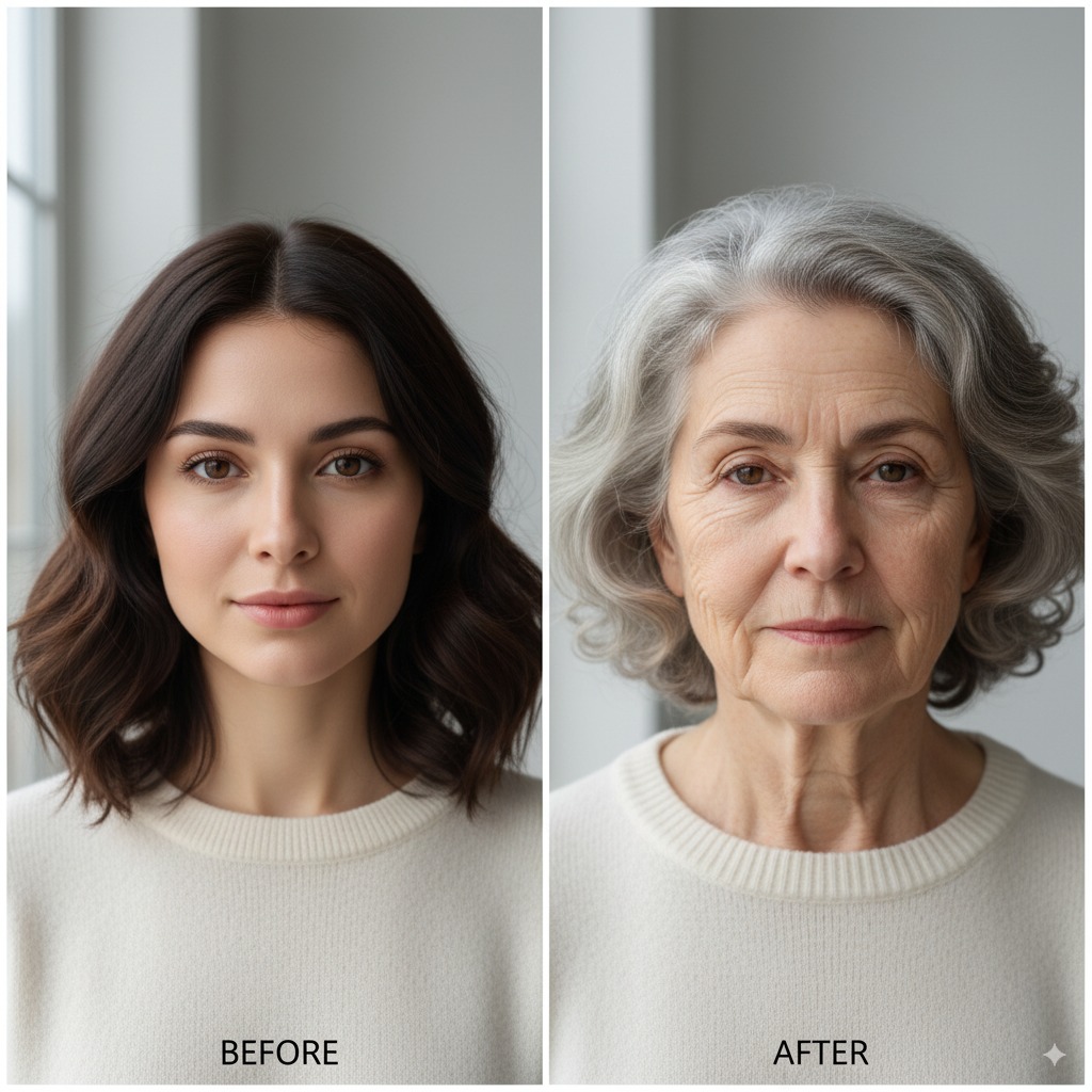 Age Progression - AI image transformation example